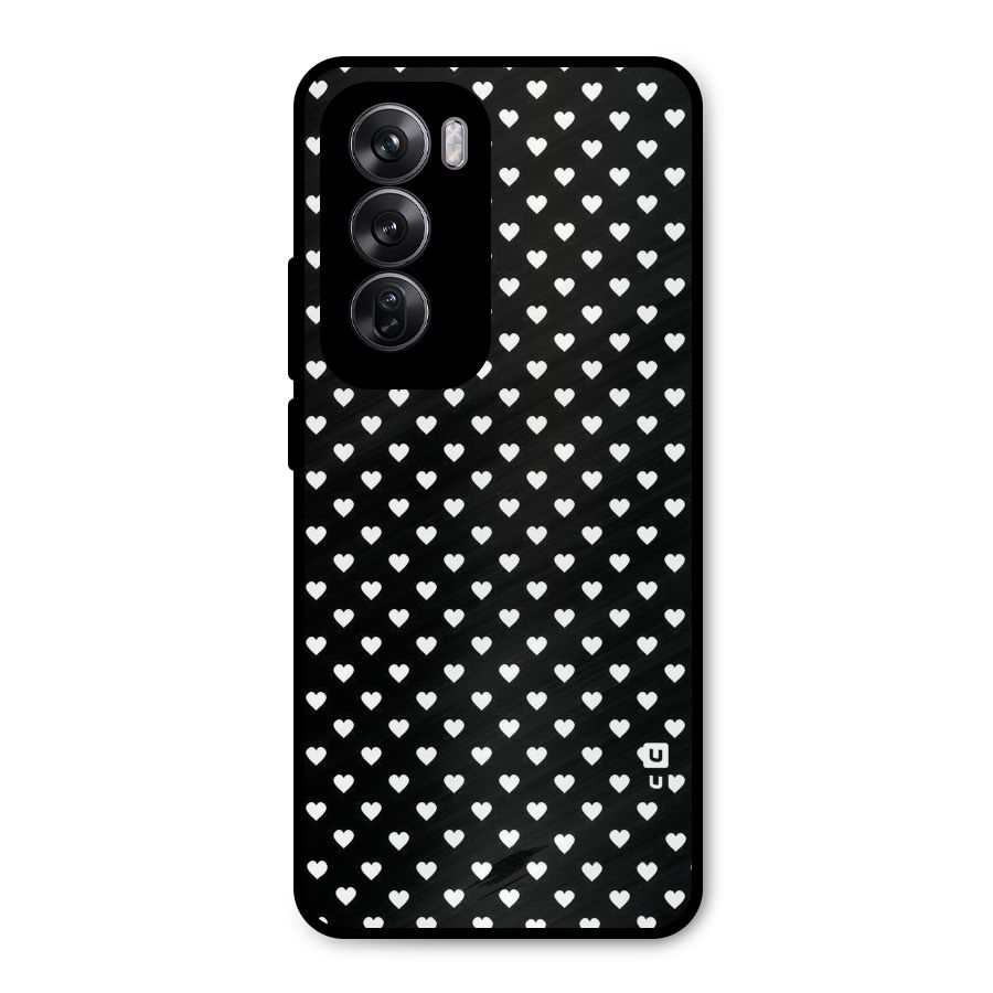 Classy Hearty Polka Metal Back Case for Oppo Reno12 Pro