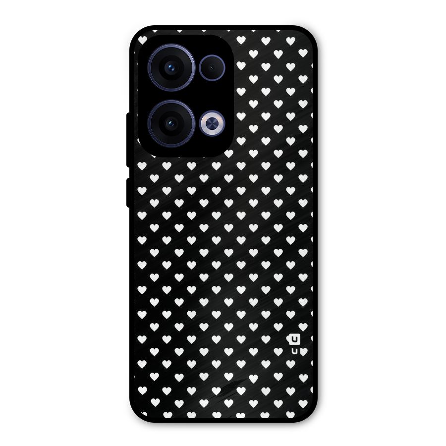 Classy Hearty Polka Metal Back Case for Oppo Reno13