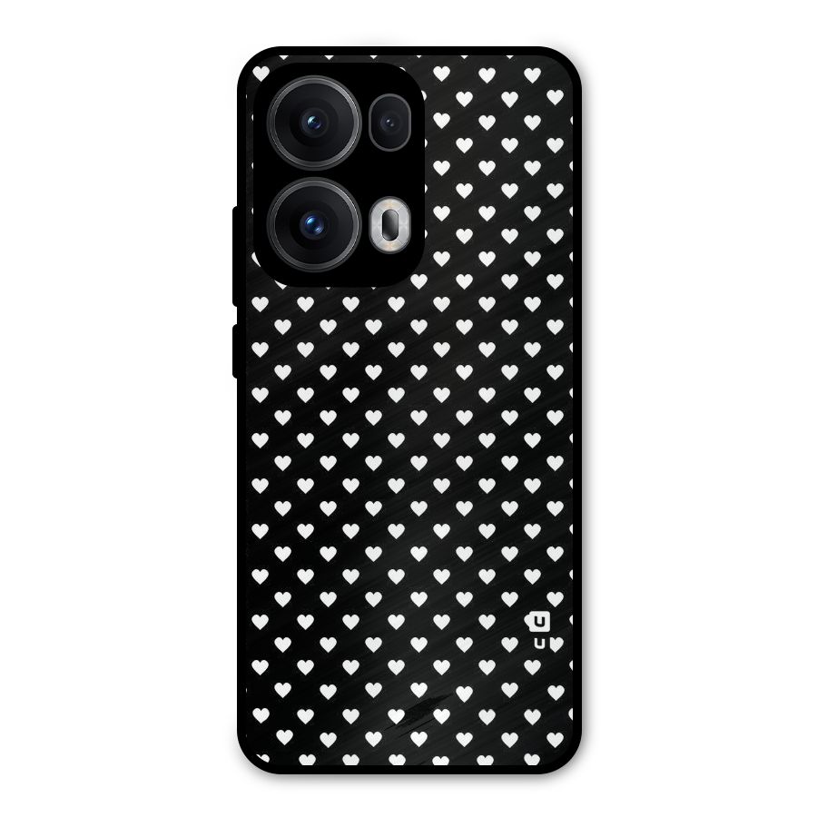 Classy Hearty Polka Metal Back Case for Oppo Reno13 Pro