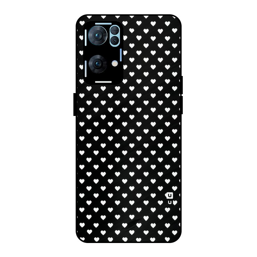 Classy Hearty Polka Metal Back Case for Oppo Reno7 Pro 5G