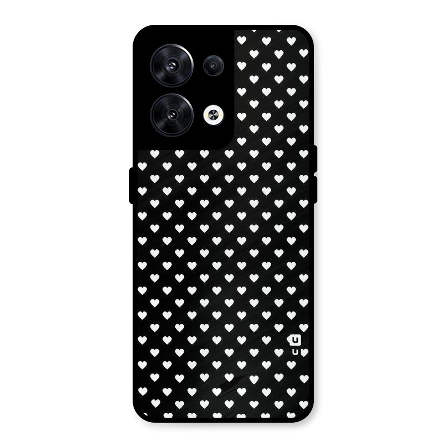Classy Hearty Polka Metal Back Case for Oppo Reno8 5G