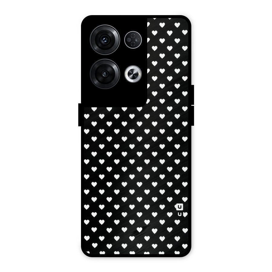 Classy Hearty Polka Metal Back Case for Oppo Reno8 Pro 5G