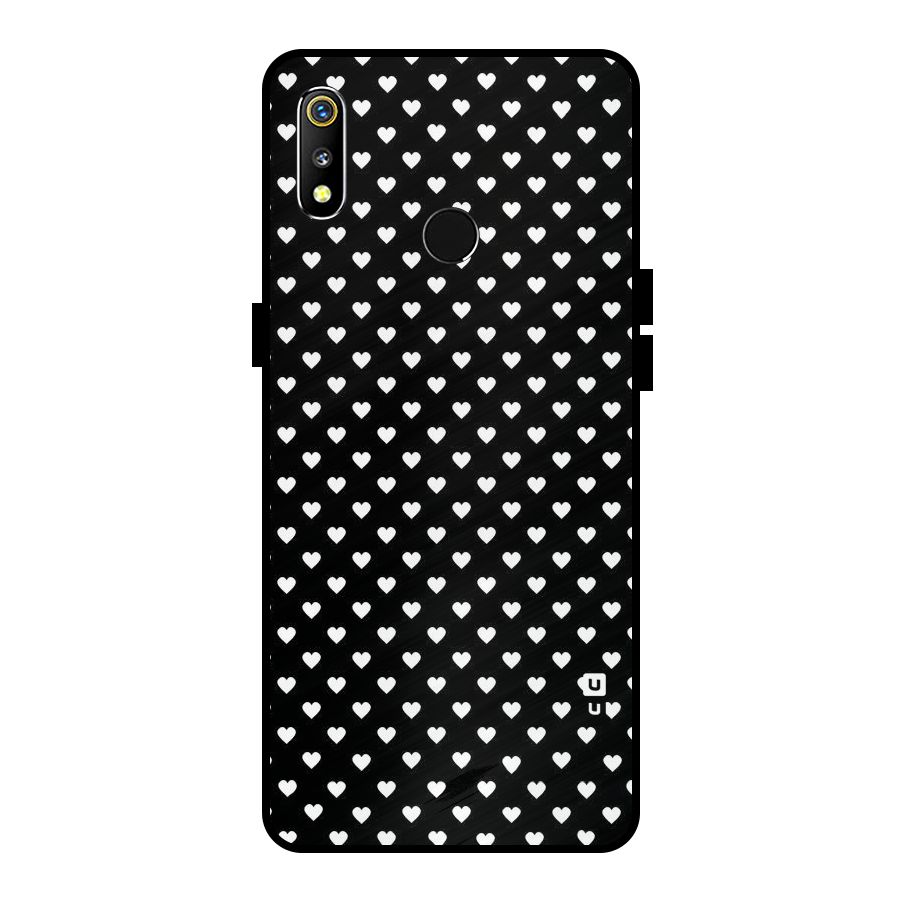 Classy Hearty Polka Metal Back Case for Realme 3i