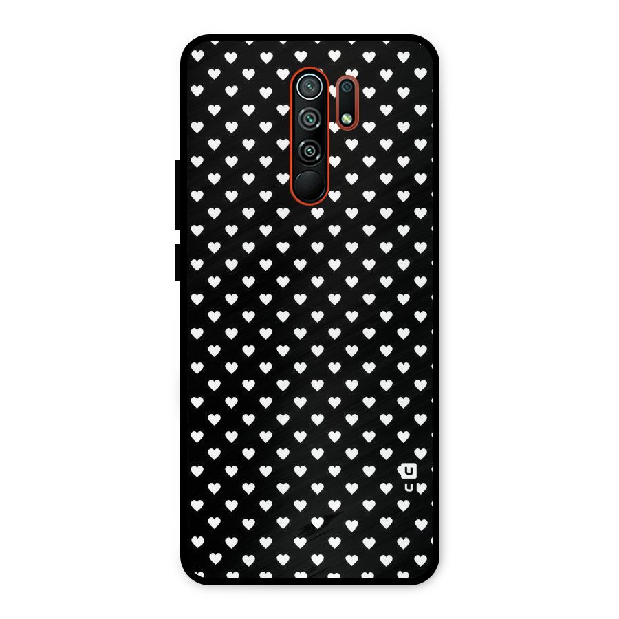 Classy Hearty Polka Metal Back Case for Redmi 9 Prime