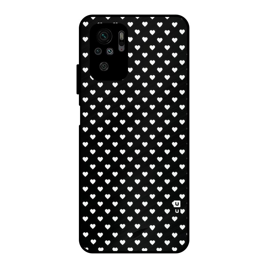 Classy Hearty Polka Metal Back Case for Redmi Note 10S