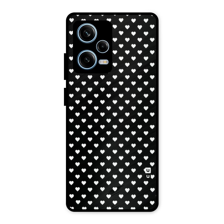 Classy Hearty Polka Metal Back Case for Redmi Note 12 Pro