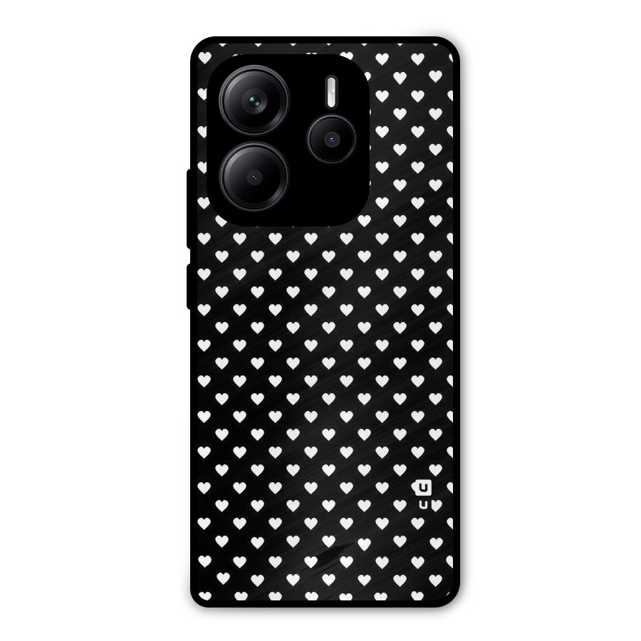 Classy Hearty Polka Metal Back Case for Redmi Note 14 5G