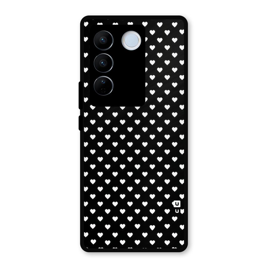 Classy Hearty Polka Metal Back Case for Vivo V27 Pro