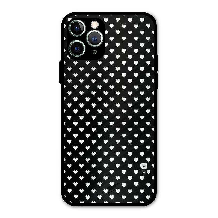 Classy Hearty Polka Metal Back Case for iPhone 11 Pro Max