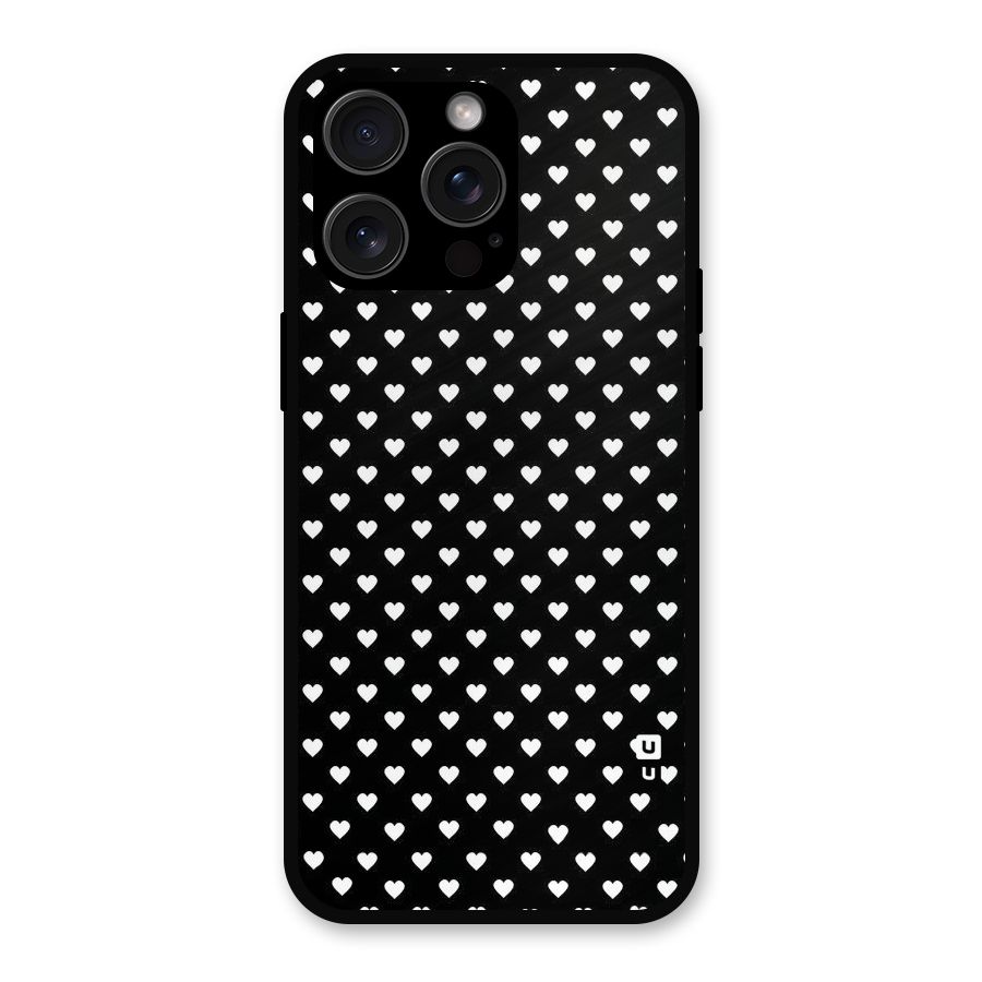 Classy Hearty Polka Metal Back Case for iPhone 15 Pro Max