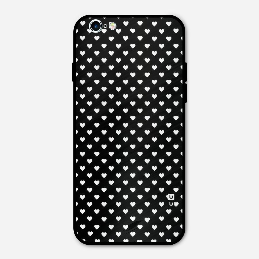 Classy Hearty Polka Metal Back Case for iPhone 6 6s