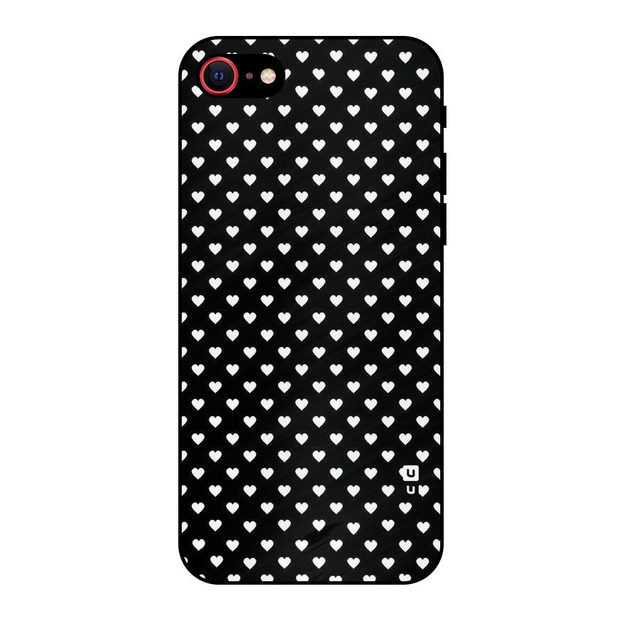 Classy Hearty Polka Metal Back Case for iPhone 7