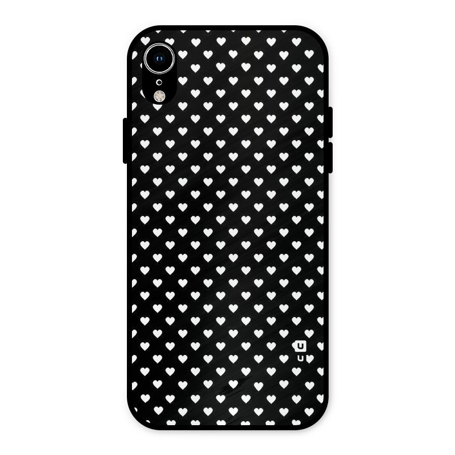 Classy Hearty Polka Metal Back Case for iPhone XR