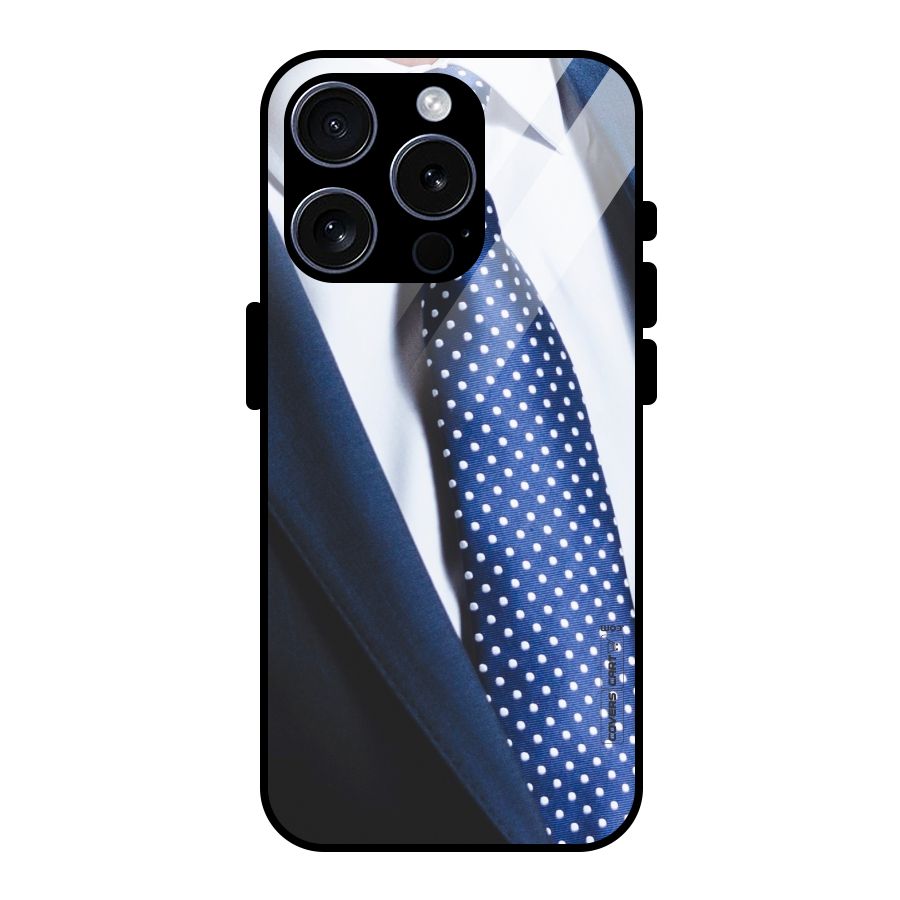 Classy Tie Glass Back Case for iPhone 15 Pro