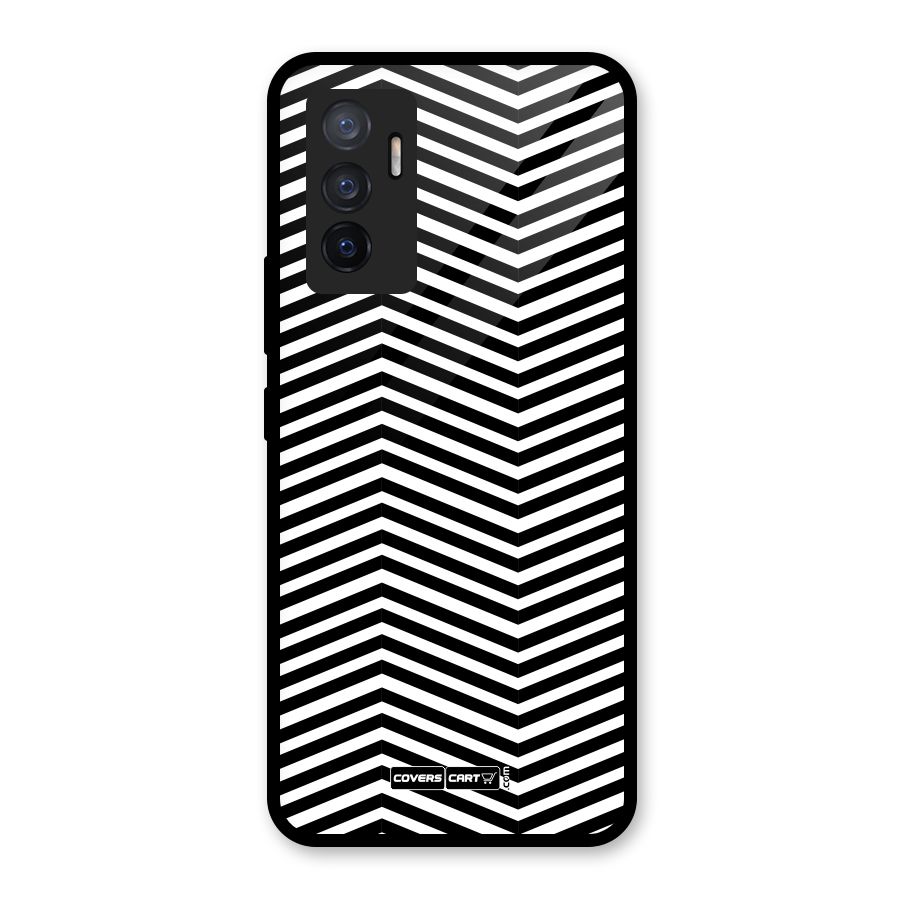 Classy Zig Zag Glass Back Case for Vivo V23e