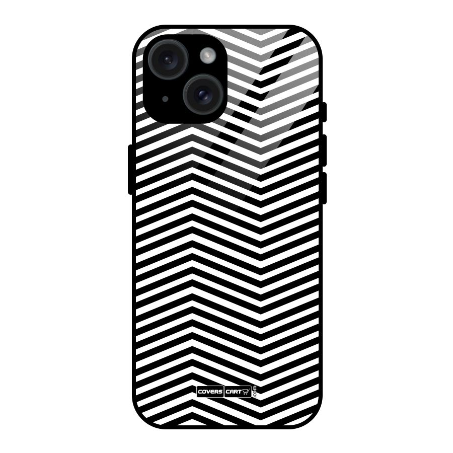 Classy Zig Zag Glass Back Case for iPhone 15