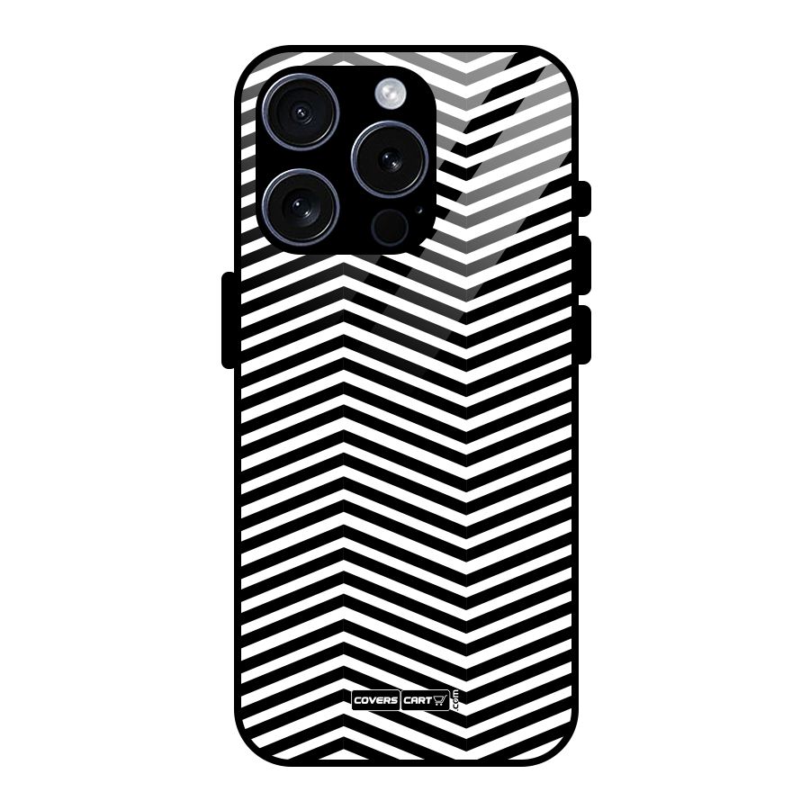 Classy Zig Zag Glass Back Case for iPhone 15 Pro