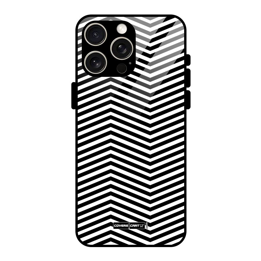Classy Zig Zag Glass Back Case for iPhone 15 Pro Max