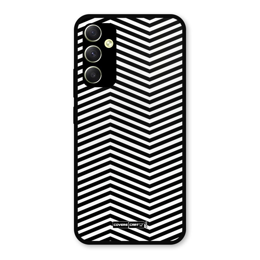 Classy Zig Zag Metal Back Case for Galaxy A34
