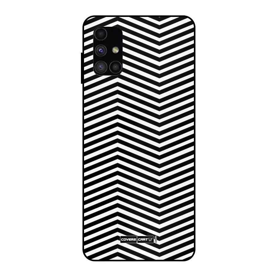 Classy Zig Zag Metal Back Case for Galaxy M51