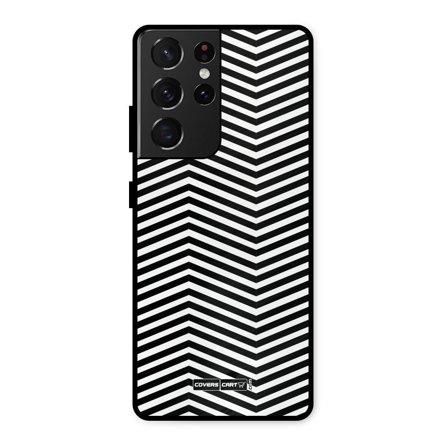 Classy Zig Zag Metal Back Case for Galaxy S21 Ultra 5G