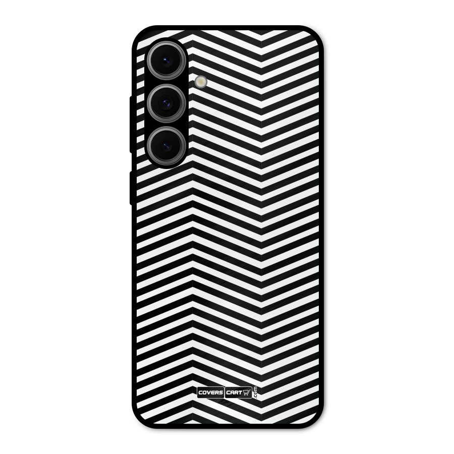 Classy Zig Zag Metal Back Case for Galaxy S24 FE