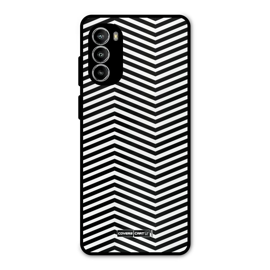 Classy Zig Zag Metal Back Case for Moto G52