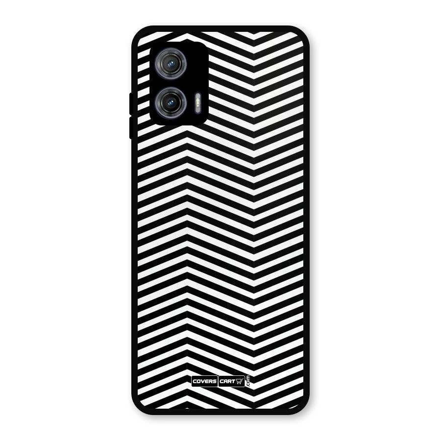 Classy Zig Zag Metal Back Case for Moto G73