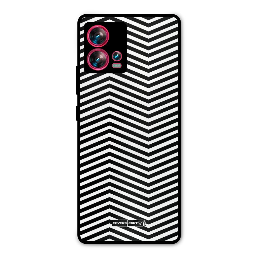 Classy Zig Zag Metal Back Case for Motorola Edge 30 Fusion