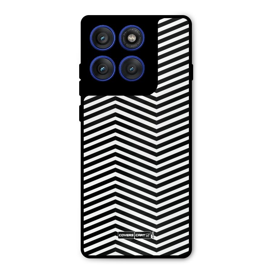 Classy Zig Zag Metal Back Case for Motorola Edge 60 Pro