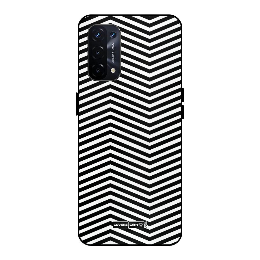 Classy Zig Zag Metal Back Case for Oppo A74 5G