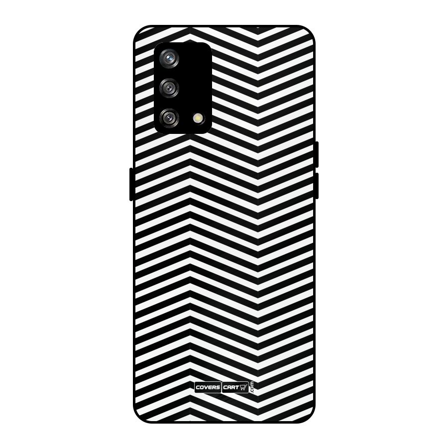 Classy Zig Zag Metal Back Case for Oppo F19