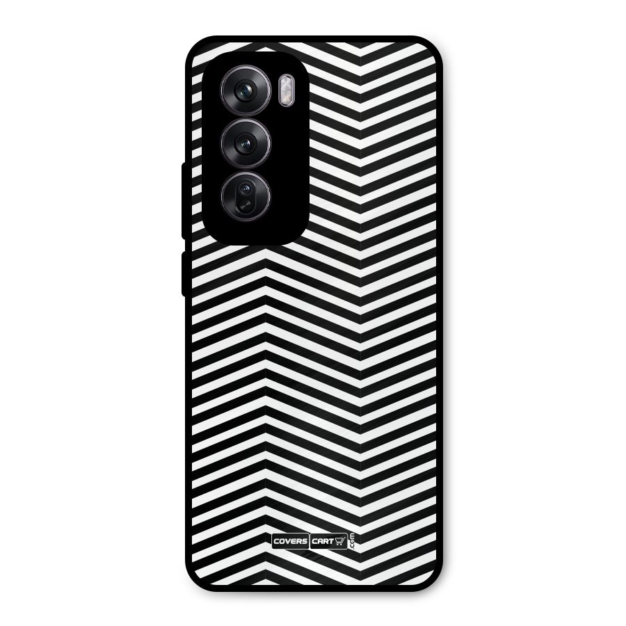 Classy Zig Zag Metal Back Case for Oppo Reno12 Pro