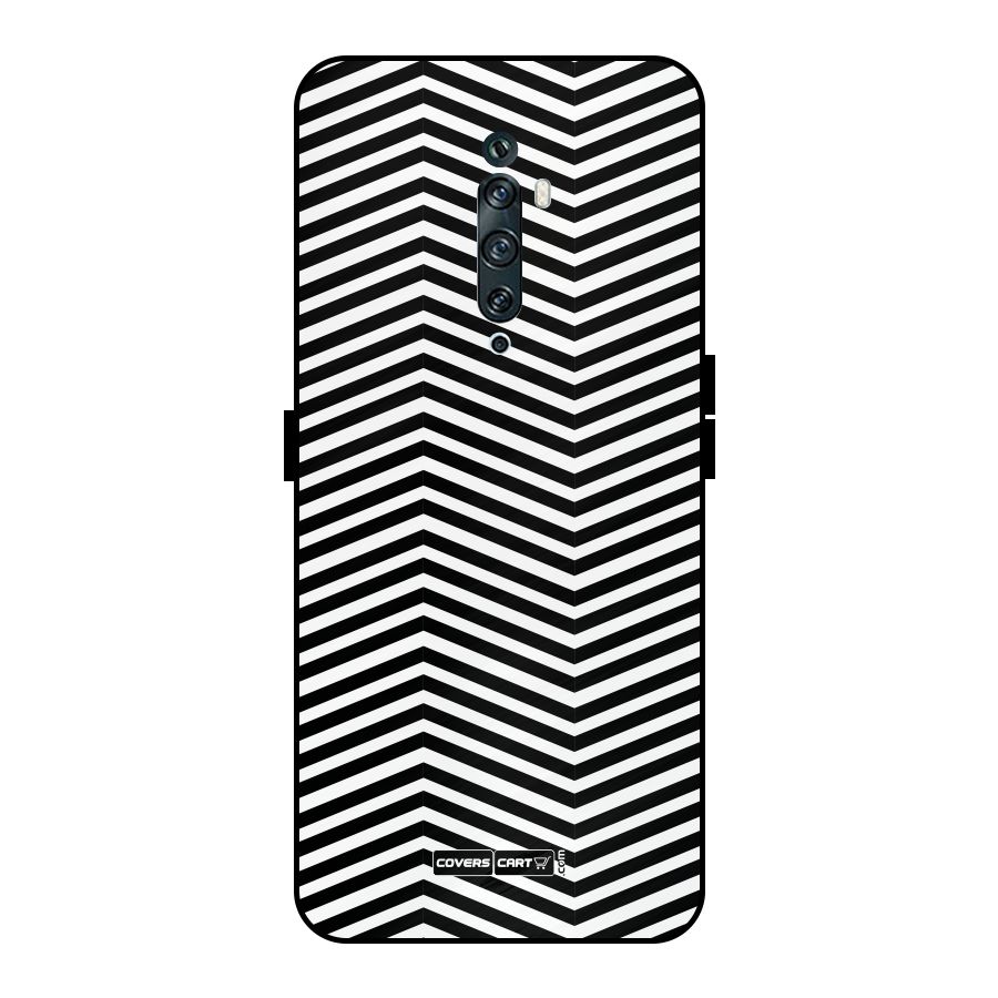 Classy Zig Zag Metal Back Case for Oppo Reno2 F