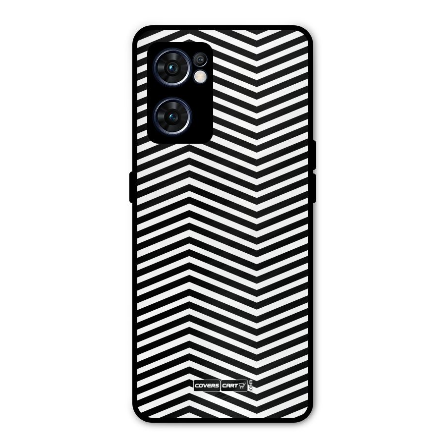 Classy Zig Zag Metal Back Case for Oppo Reno7 5G