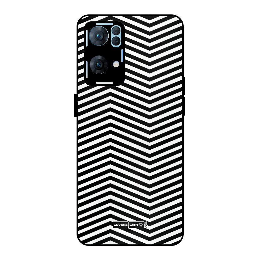 Classy Zig Zag Metal Back Case for Oppo Reno7 Pro 5G
