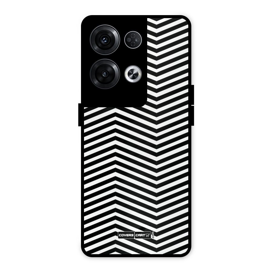 Classy Zig Zag Metal Back Case for Oppo Reno8 Pro 5G
