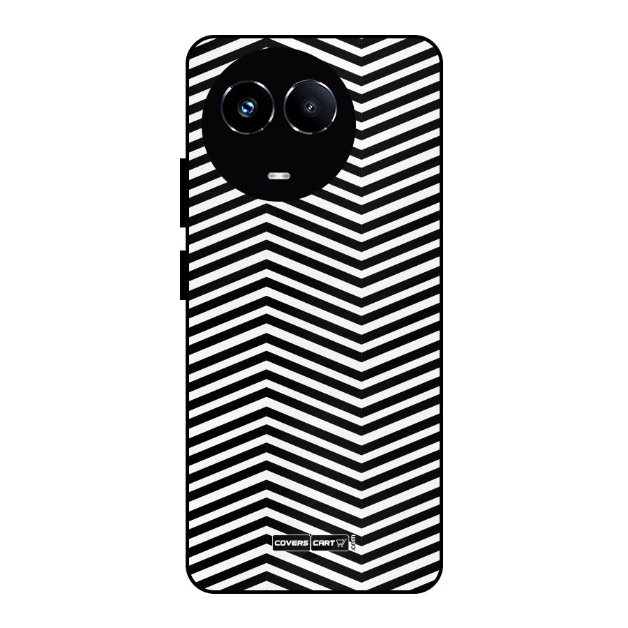 Classy Zig Zag Metal Back Case for Realme 11X
