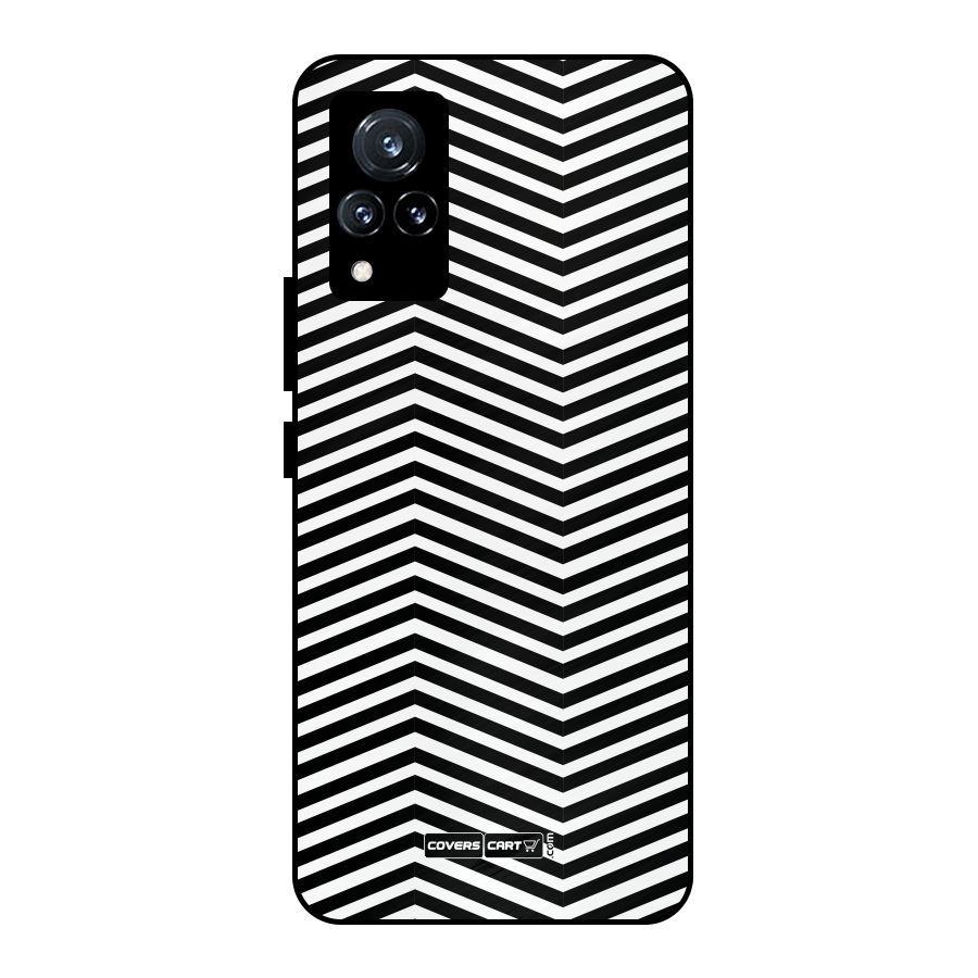 Classy Zig Zag Metal Back Case for Vivo V21 5G