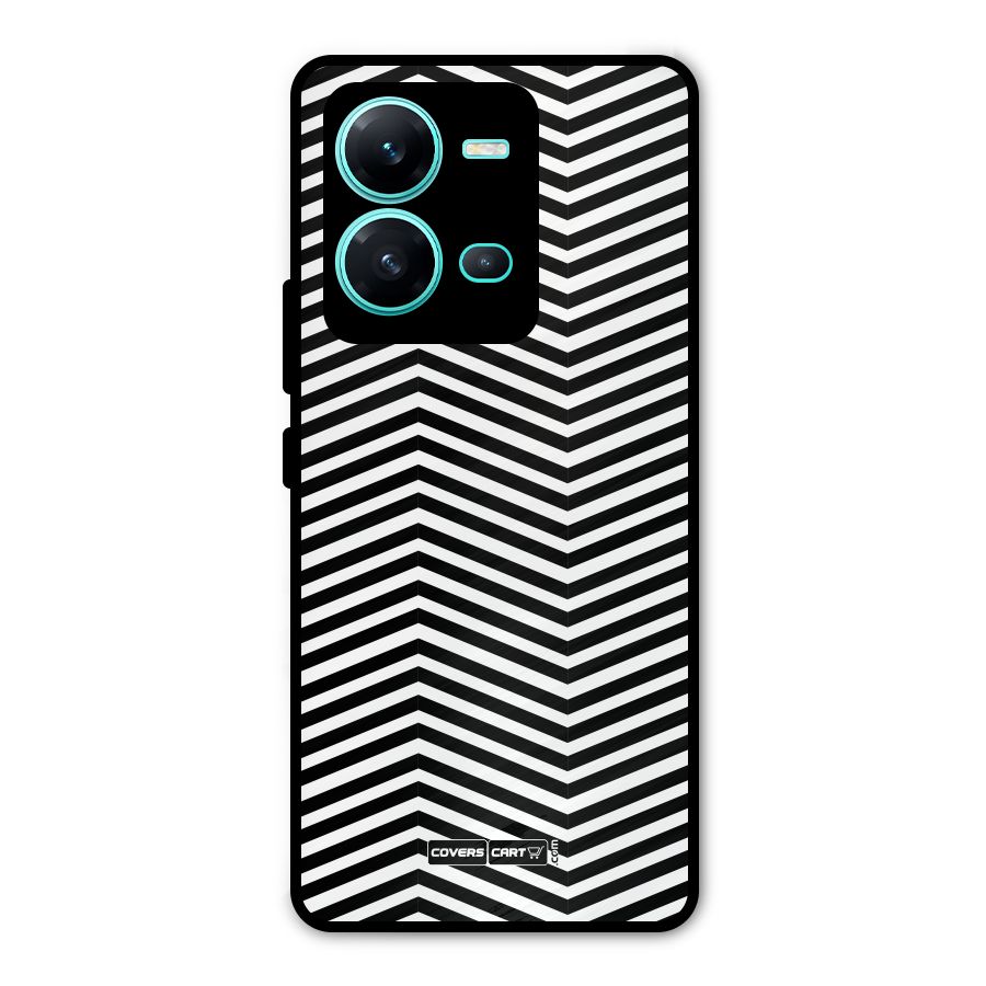 Classy Zig Zag Metal Back Case for Vivo V25