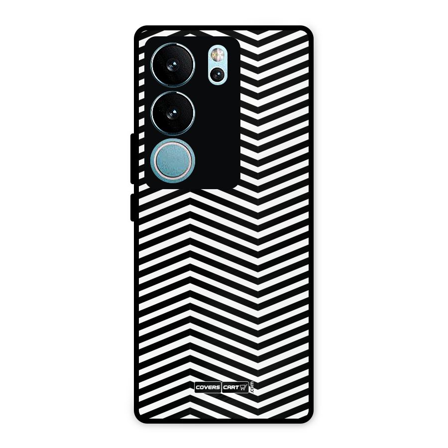 Classy Zig Zag Metal Back Case for Vivo V29 Pro