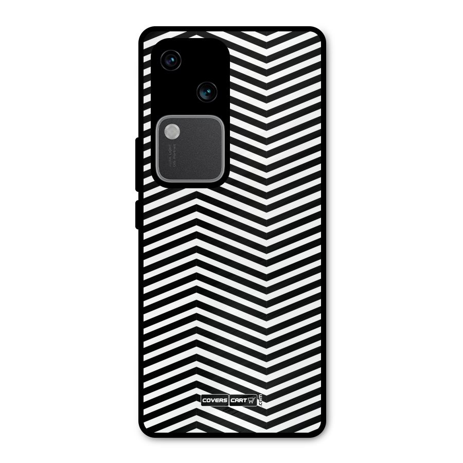 Classy Zig Zag Metal Back Case for Vivo V30