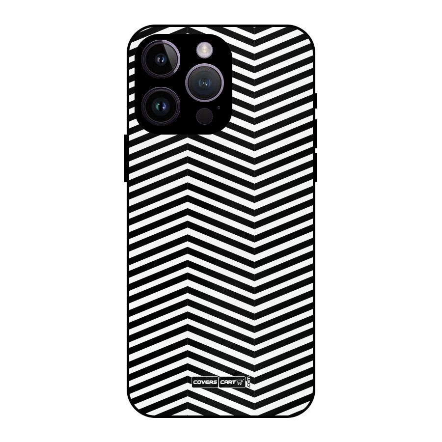 Classy Zig Zag Metal Back Case for iPhone 14 Pro Max