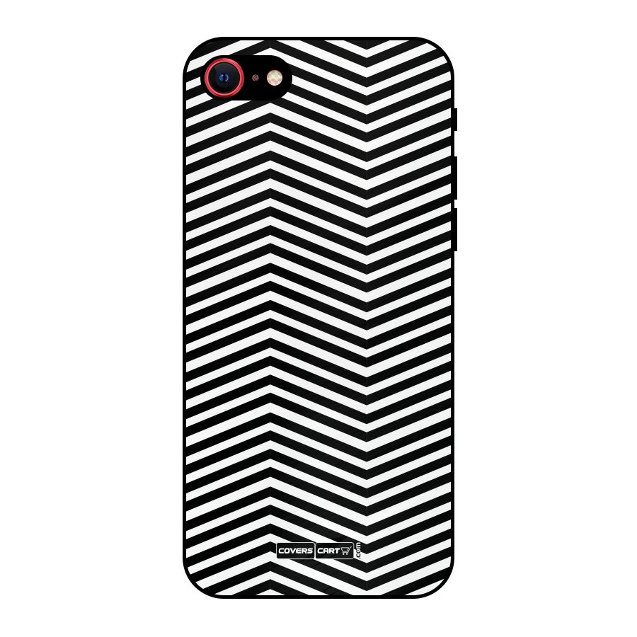 Classy Zig Zag Metal Back Case for iPhone 8