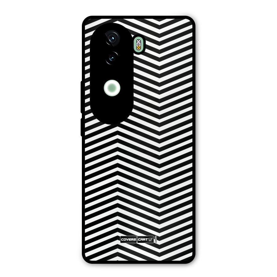Classy Zig Zag Metal Back Case for iQOO Z9s