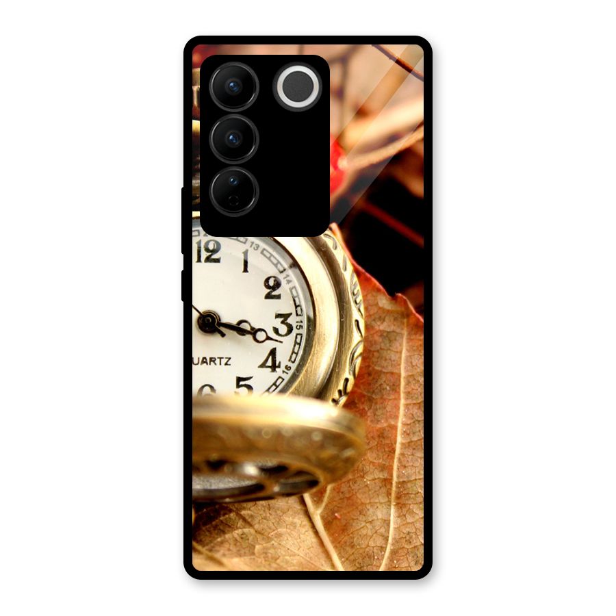 Clock And Cherry Glass Back Case for Vivo V27 Pro