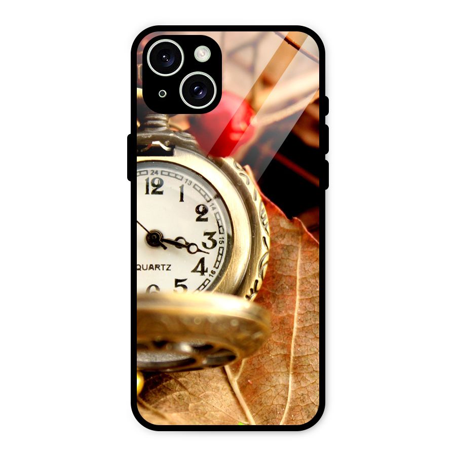 Clock And Cherry Glass Back Case for iPhone 15 Plus