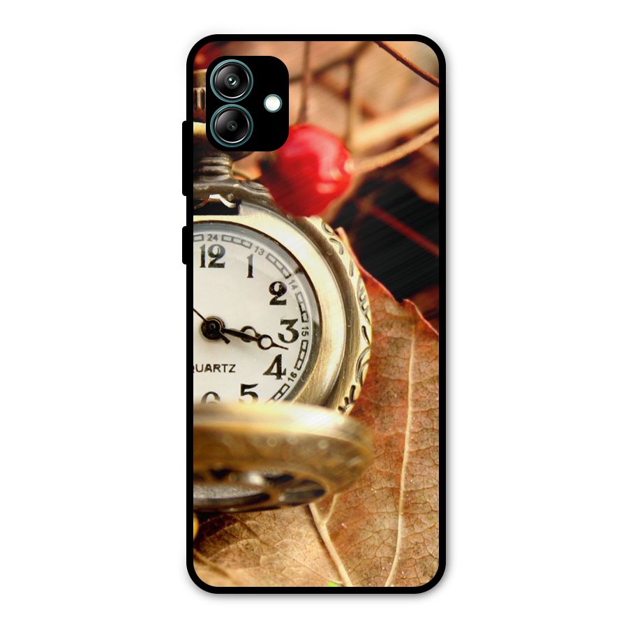Clock And Cherry Metal Back Case for Galaxy A04