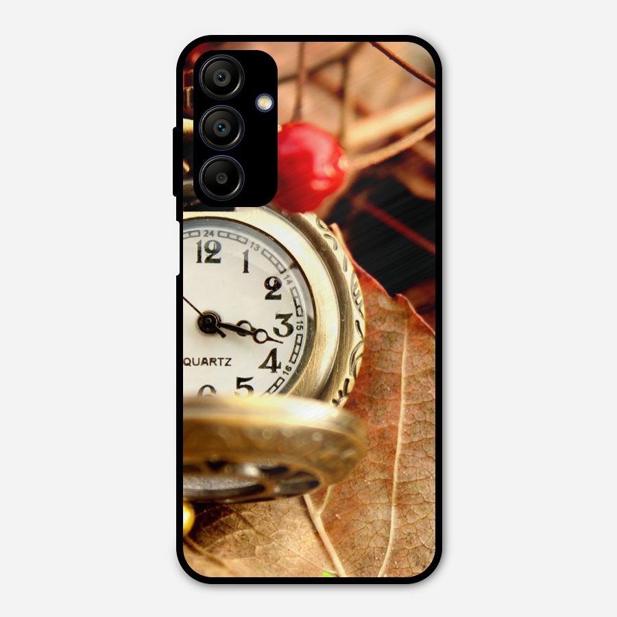 Clock And Cherry Metal Back Case for Galaxy A15 5G