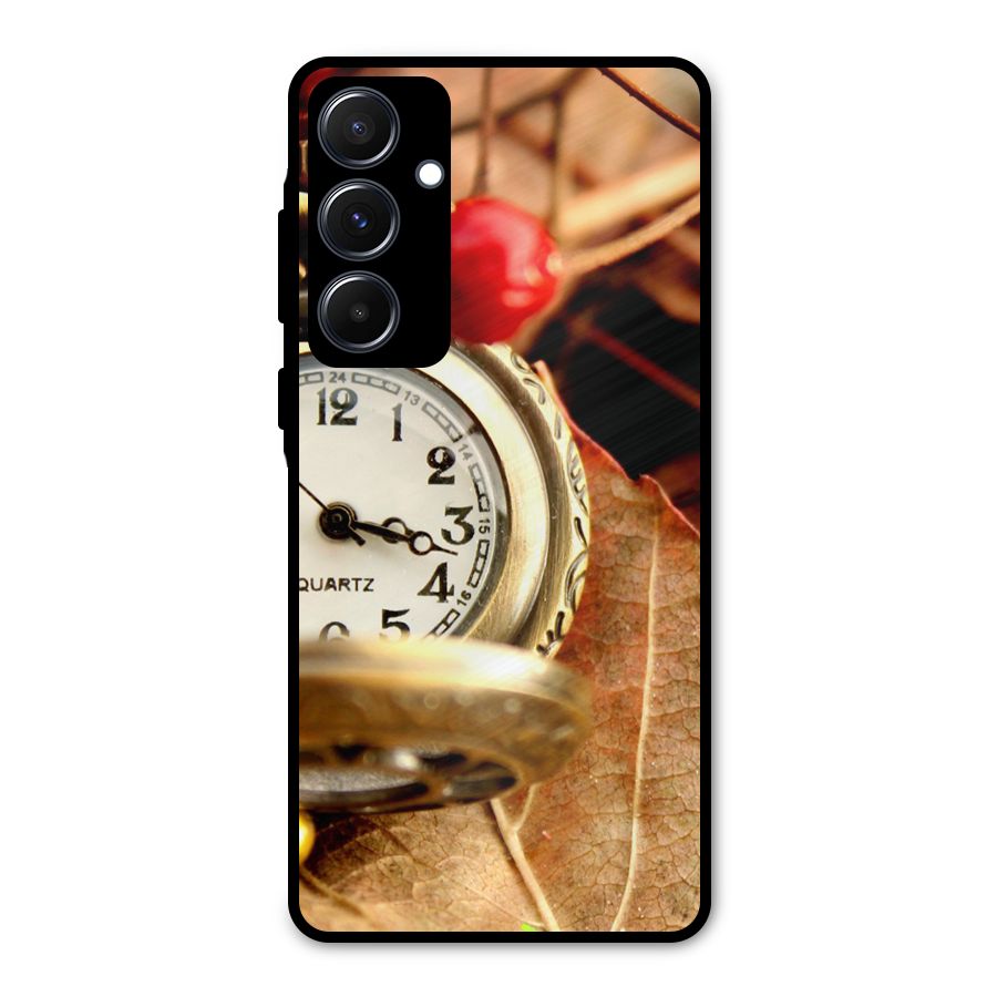 Clock And Cherry Metal Back Case for Galaxy A55